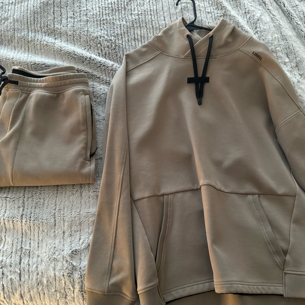 UNRL Taupe Hoodie and Joggers Set